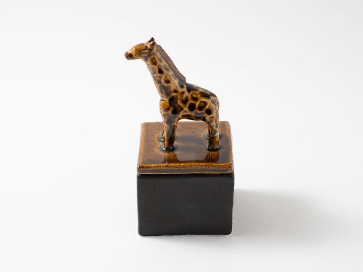 Giraffe Cube Object — Hand-Painted Japanese Pottery by Ryo Makita
