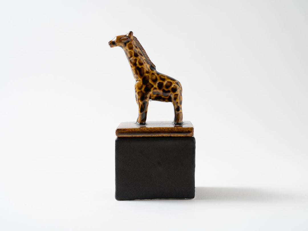 Giraffe Cube Object — Hand-Painted Japanese Pottery by Ryo Makita