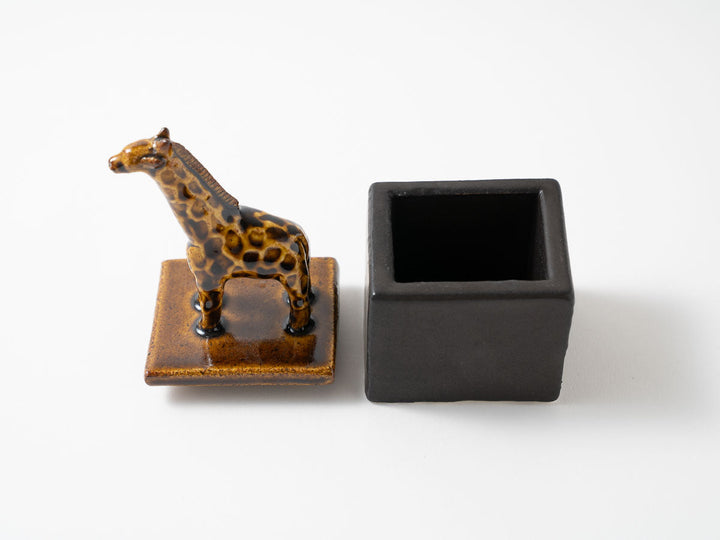 Giraffe Cube Object — Hand-Painted Japanese Pottery by Ryo Makita