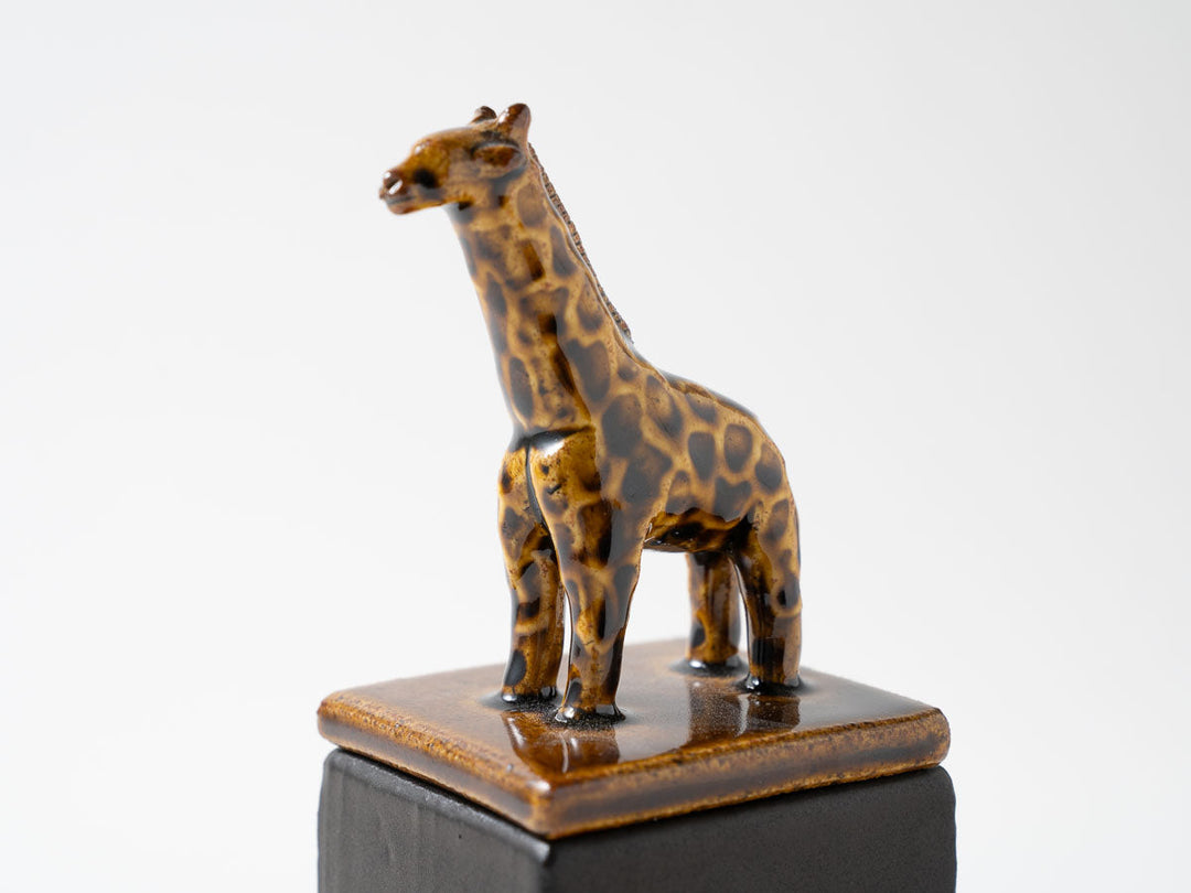 Giraffe Cube Object — Hand-Painted Japanese Pottery by Ryo Makita