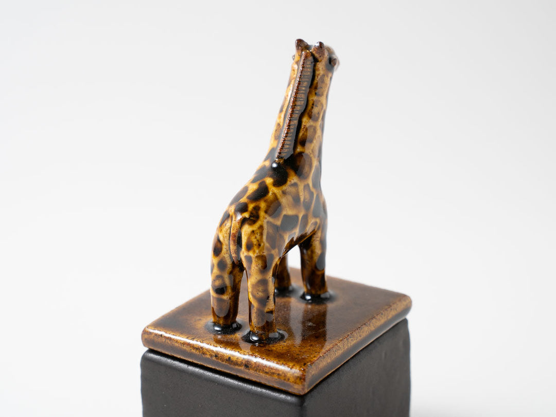 Giraffe Cube Object — Hand-Painted Japanese Pottery by Ryo Makita