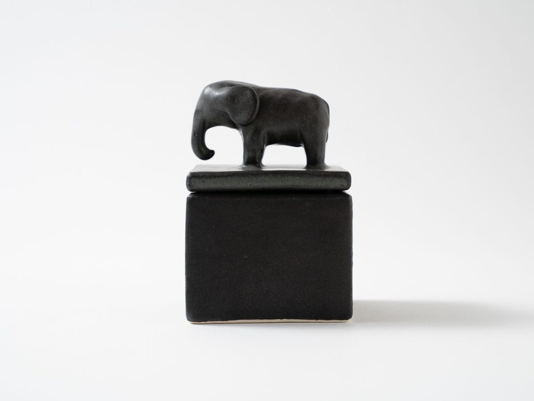 Elephant Cube Object — Hand-Painted Japanese Pottery by Ryo Makita