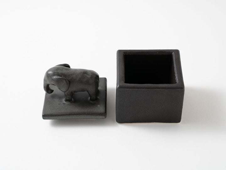 Elephant Cube Object — Hand-Painted Japanese Pottery by Ryo Makita