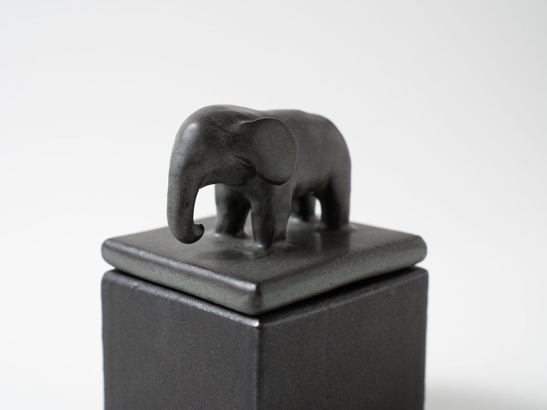 Elephant Cube Object — Hand-Painted Japanese Pottery by Ryo Makita