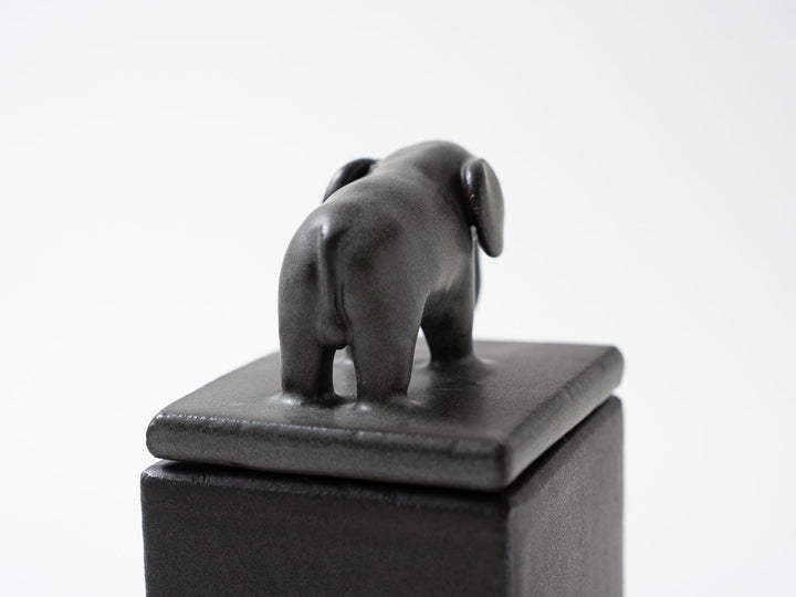 Elephant Cube Object — Hand-Painted Japanese Pottery by Ryo Makita