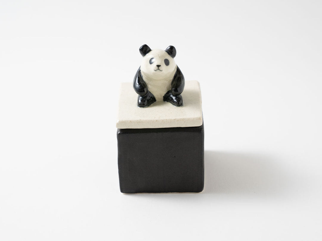 Panda Cube Object — Hand-Painted Japanese Pottery by Ryo Makita