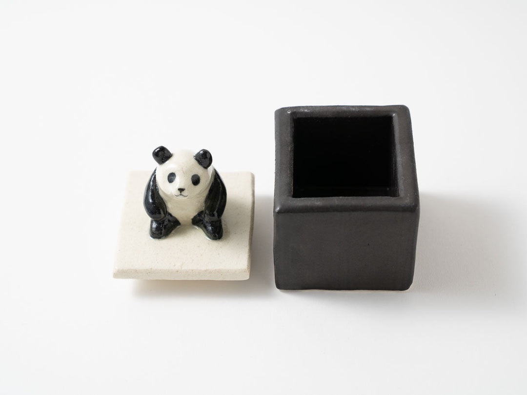 Panda Cube Object — Hand-Painted Japanese Pottery by Ryo Makita