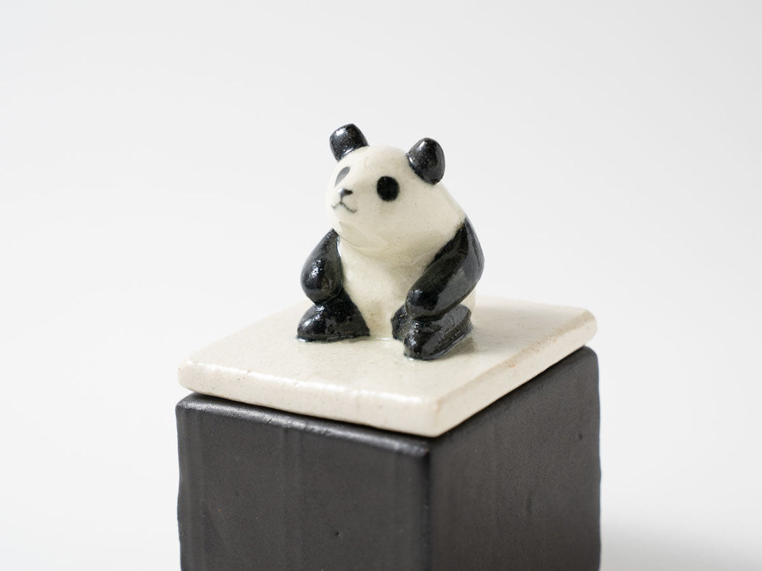 Panda Cube Object — Hand-Painted Japanese Pottery by Ryo Makita