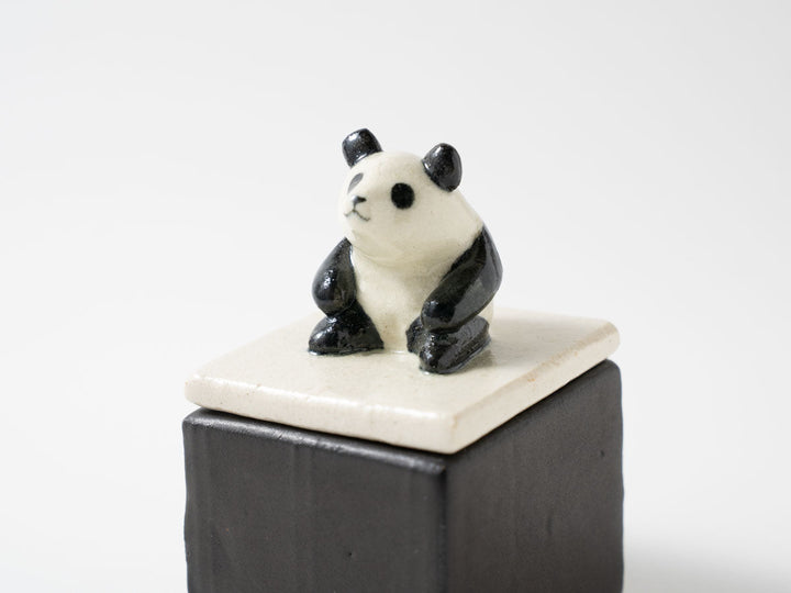Panda Cube Object — Hand-Painted Japanese Pottery by Ryo Makita