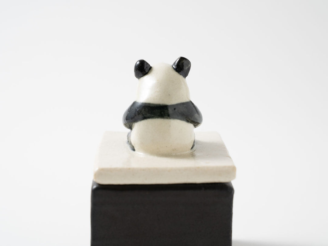 Panda Cube Object — Hand-Painted Japanese Pottery by Ryo Makita