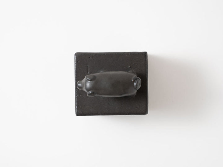Pig Cube Object — Hand-Painted Japanese Pottery by Ryo Makita