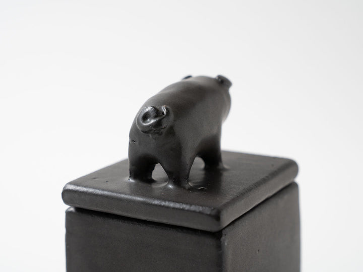 Pig Cube Object — Hand-Painted Japanese Pottery by Ryo Makita