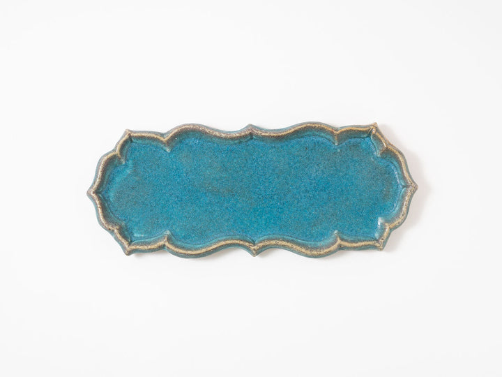 Tongari Long Rectangular Plate M (Blue) - Crafted By Jun Fujiwara