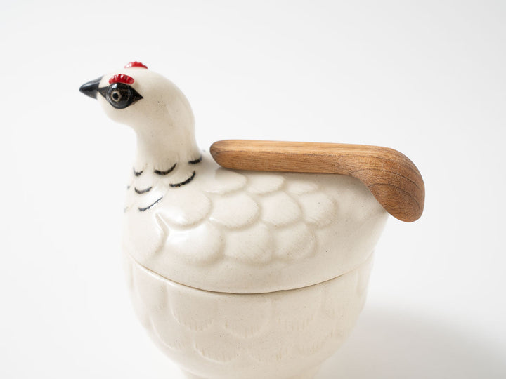 Ptarmigan Canister — Hand-Painted Japanese Pottery by Ryo Makita