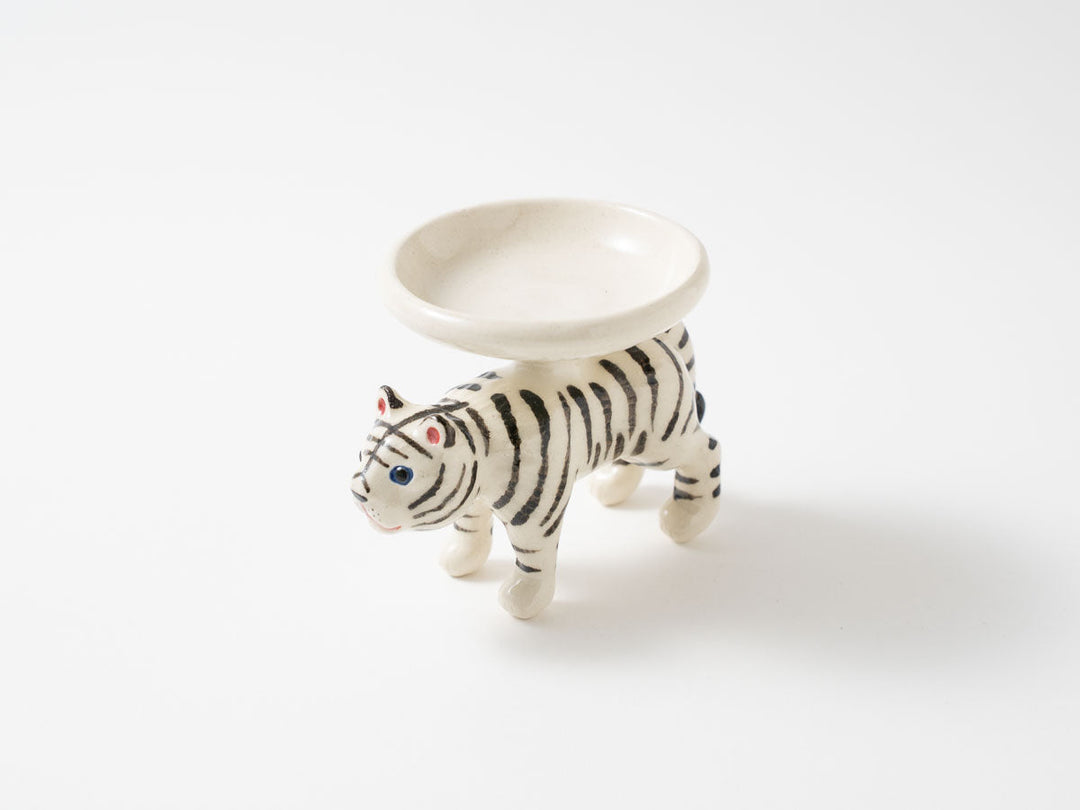 White Tiger Mamezara Plate — Ryo Makita