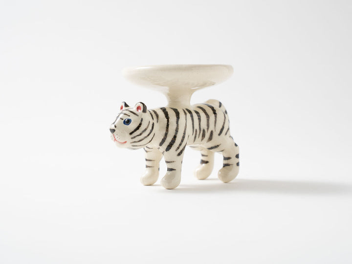 White Tiger Mamezara Plate — Ryo Makita