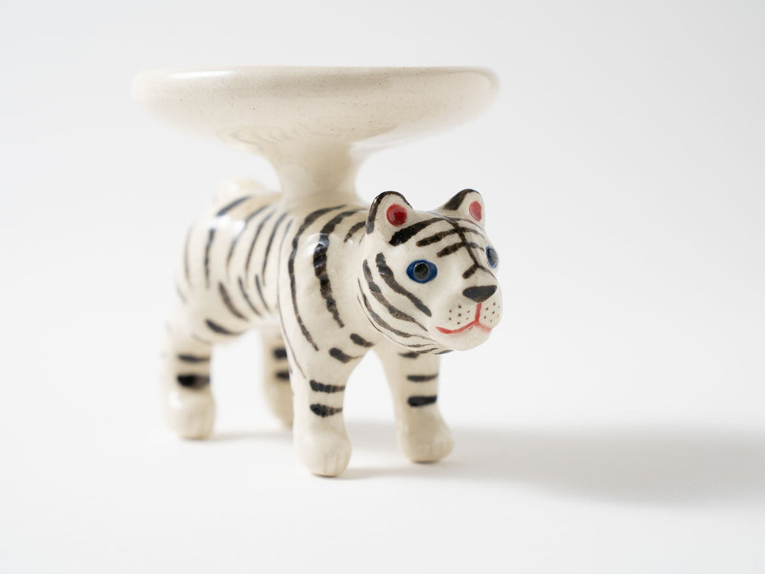 White Tiger Mamezara Plate — Ryo Makita