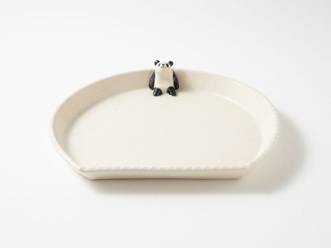 Panda Bread Plate — Hand-Painted Japanese Pottery by Ryo Makita