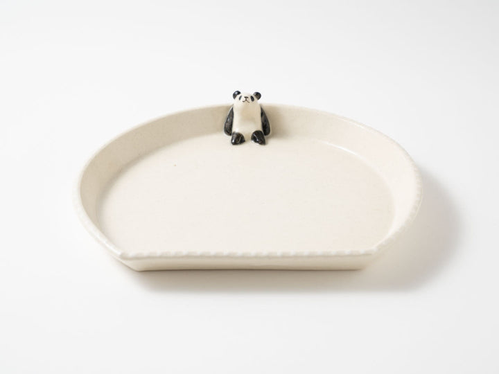 Panda Bread Plate — Hand-Painted Japanese Pottery by Ryo Makita
