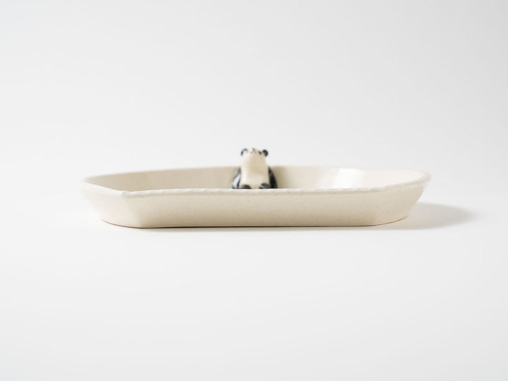 Panda Bread Plate — Hand-Painted Japanese Pottery by Ryo Makita