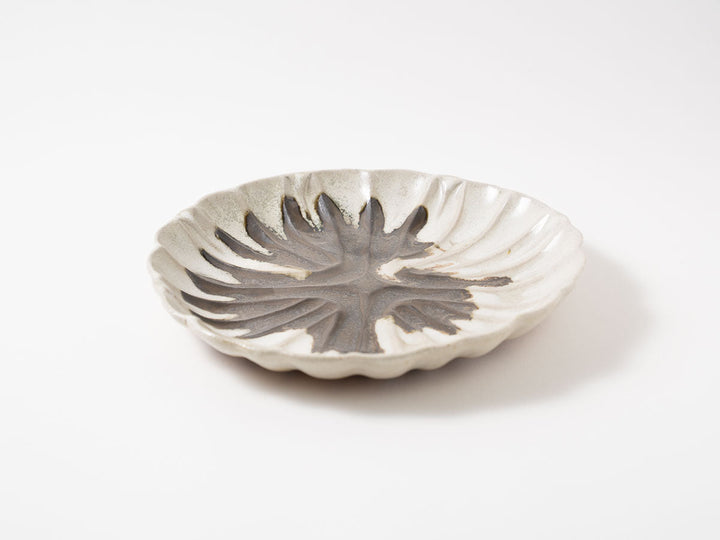 Rinka Plate L (White & Black) — Hand-Glazed Japanese Pottery by Jun Fujiwara