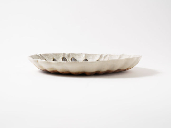 Rinka Plate L (White & Black) — Hand-Glazed Japanese Pottery by Jun Fujiwara