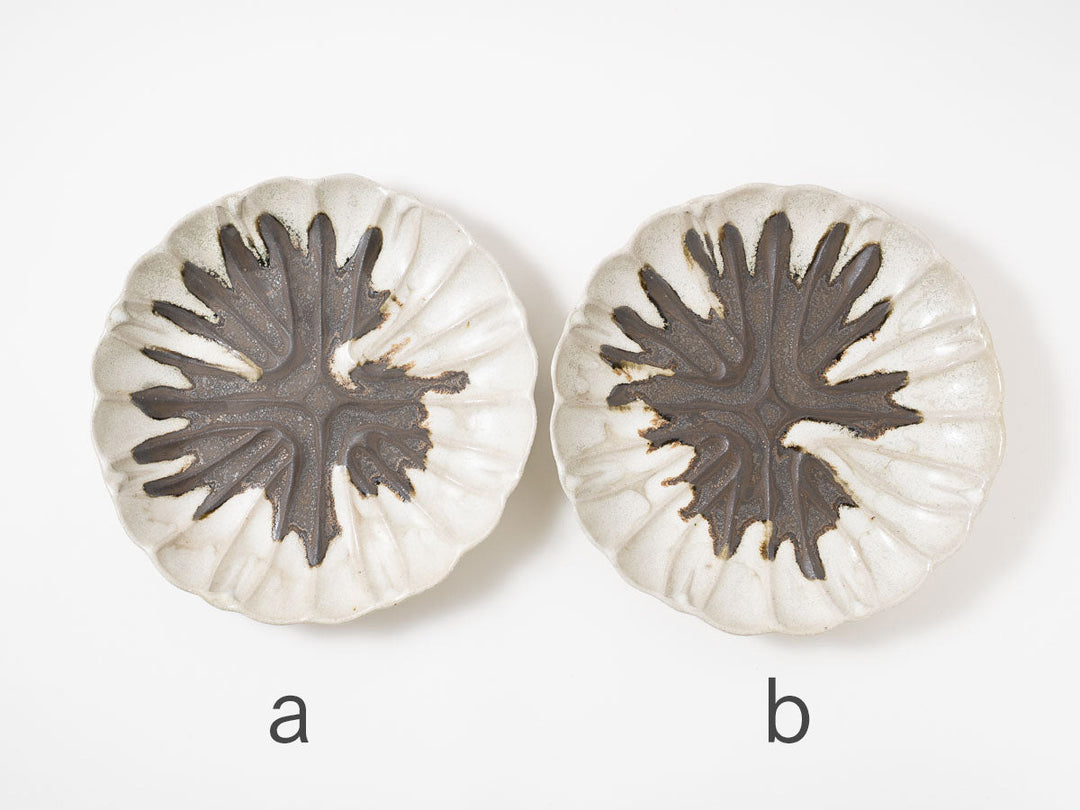 Rinka Plate L (White & Black) — Hand-Glazed Japanese Pottery by Jun Fujiwara