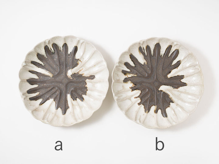 Rinka Plate L (White & Black) — Hand-Glazed Japanese Pottery by Jun Fujiwara