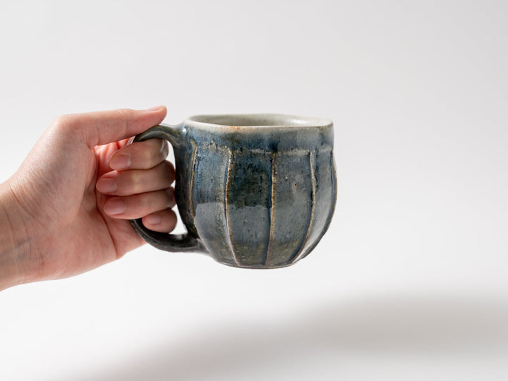 Gray-Blue Faceted Mug - Crafted By Taizo Yamamoto
