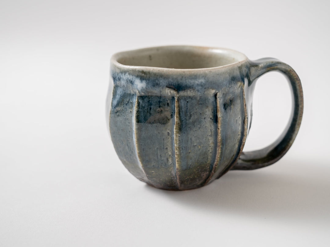 Gray-Blue Faceted Mug - Crafted By Taizo Yamamoto