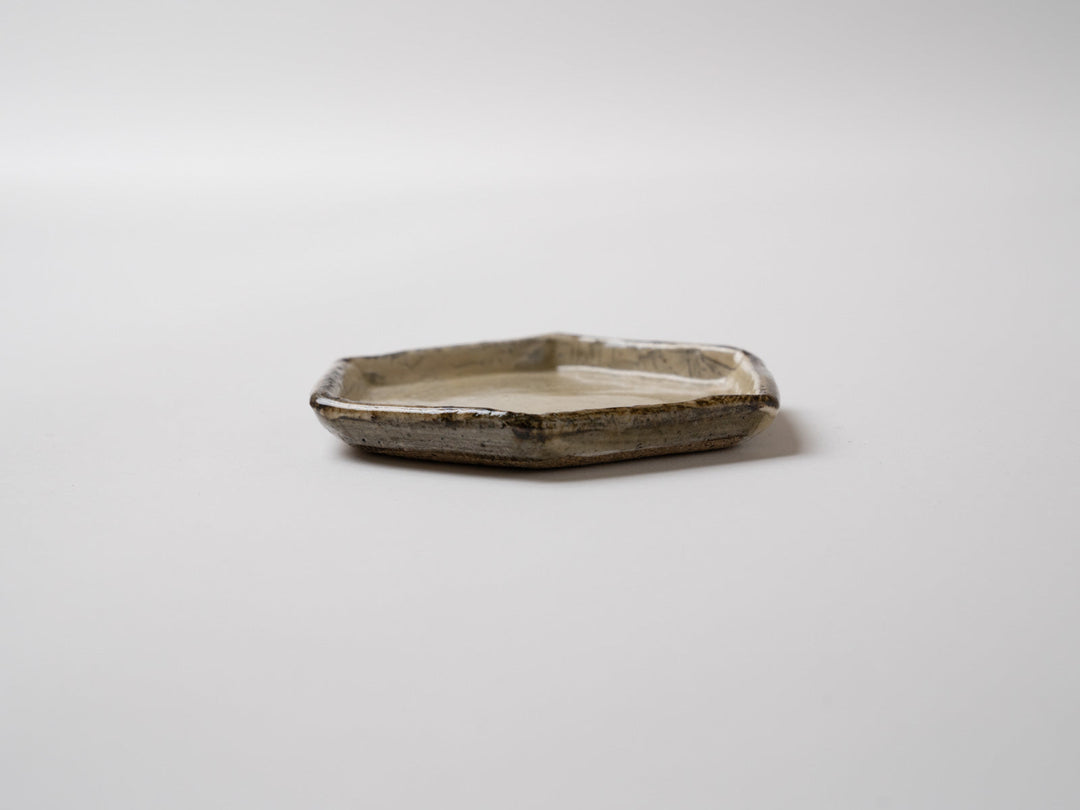 Brush Mark Hexagonal Small Plate - Crafted By Otenjia Kiln