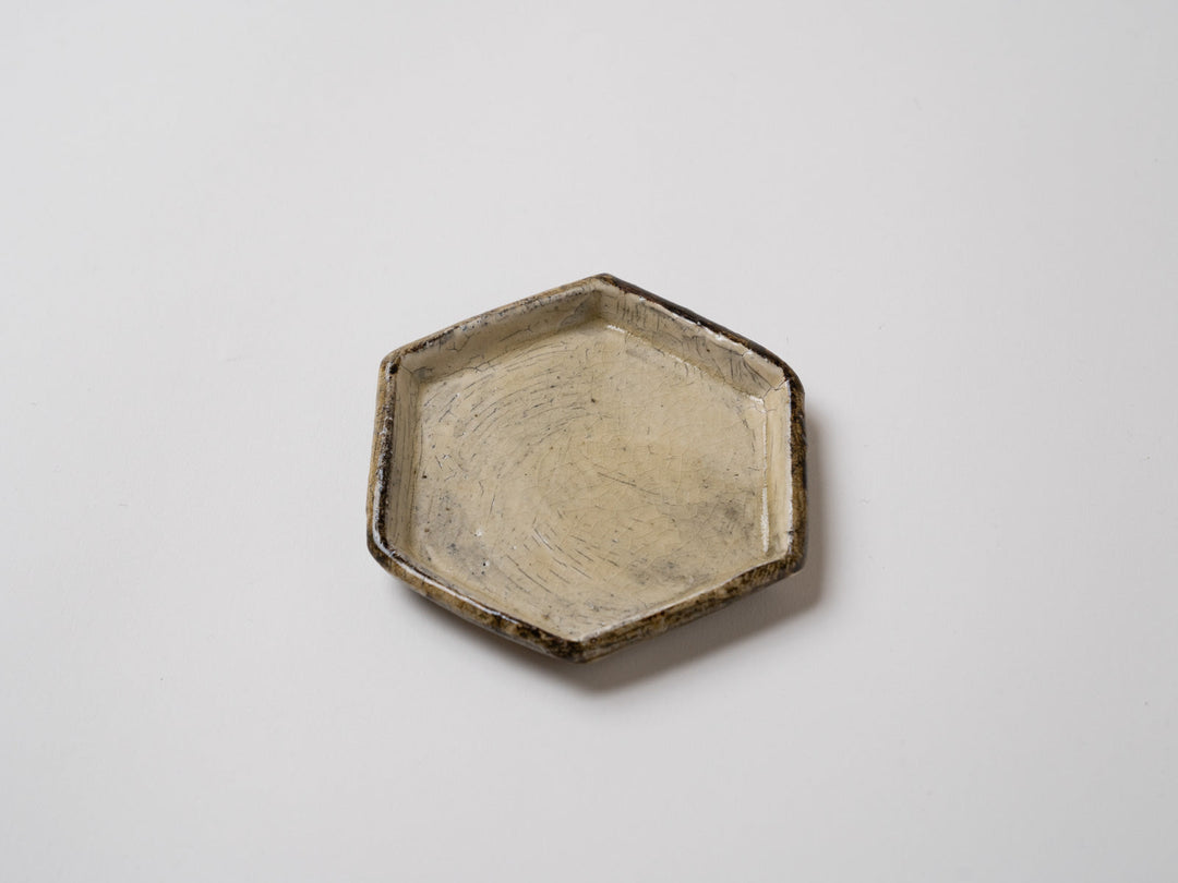 Brush Mark Hexagonal Small Plate - Crafted By Otenjia Kiln