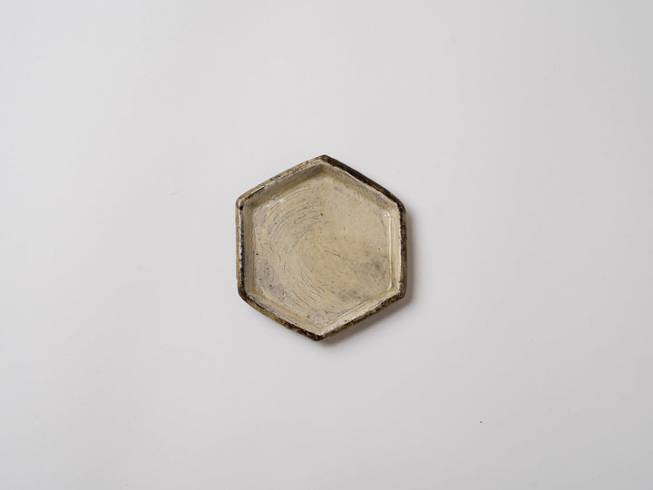 Brush Mark Hexagonal Small Plate - Crafted By Otenjia Kiln