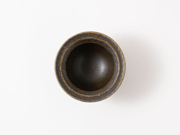 Rust Glaze Leaf Rim Bowl (3-Inch) - Crafted By Furutani Pottery