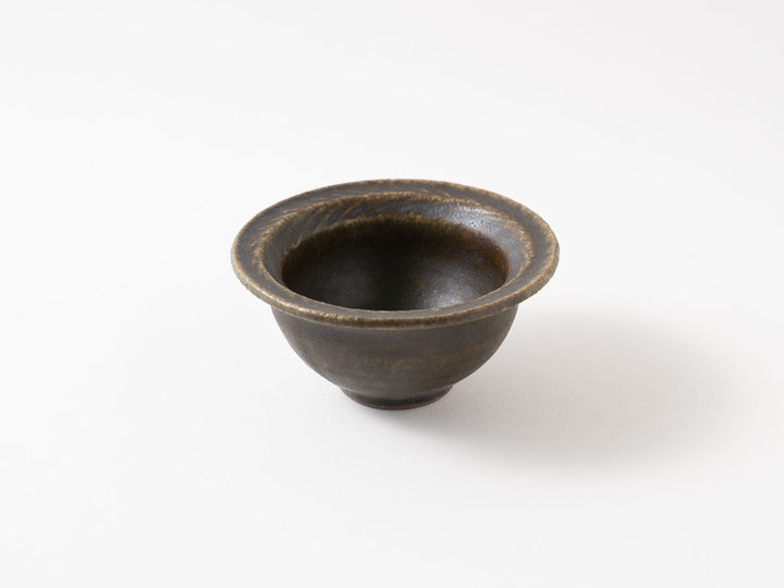 Rust Glaze Leaf Rim Bowl (3-Inch) - Crafted By Furutani Pottery