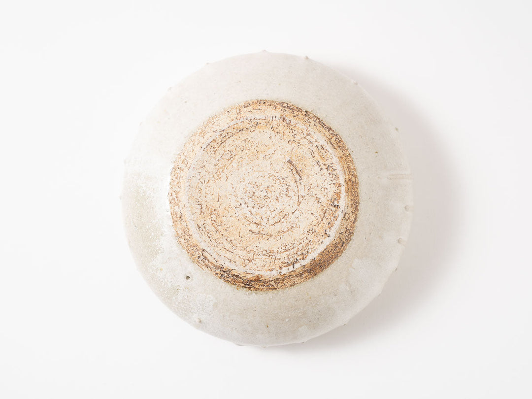 Hollow Pedestal Plate M (6-Sun), White — Hand-Glazed Japanese Pottery by Jun Fujiwara