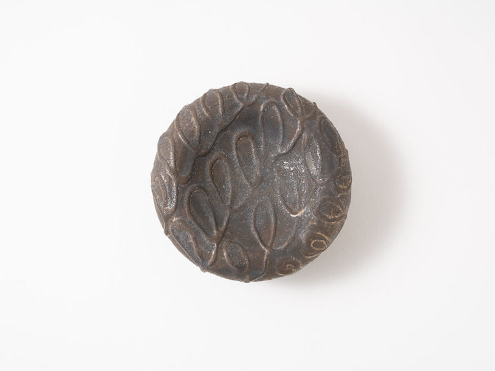 Hollow Pedestal Plate, 4-Sun, Black — Hand-Glazed Japanese Pottery by Jun Fujiwara