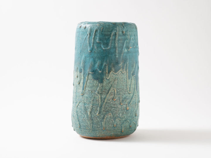 Dimpled Flower Vase L (Blue) - Crafted By Jun Fujiwara
