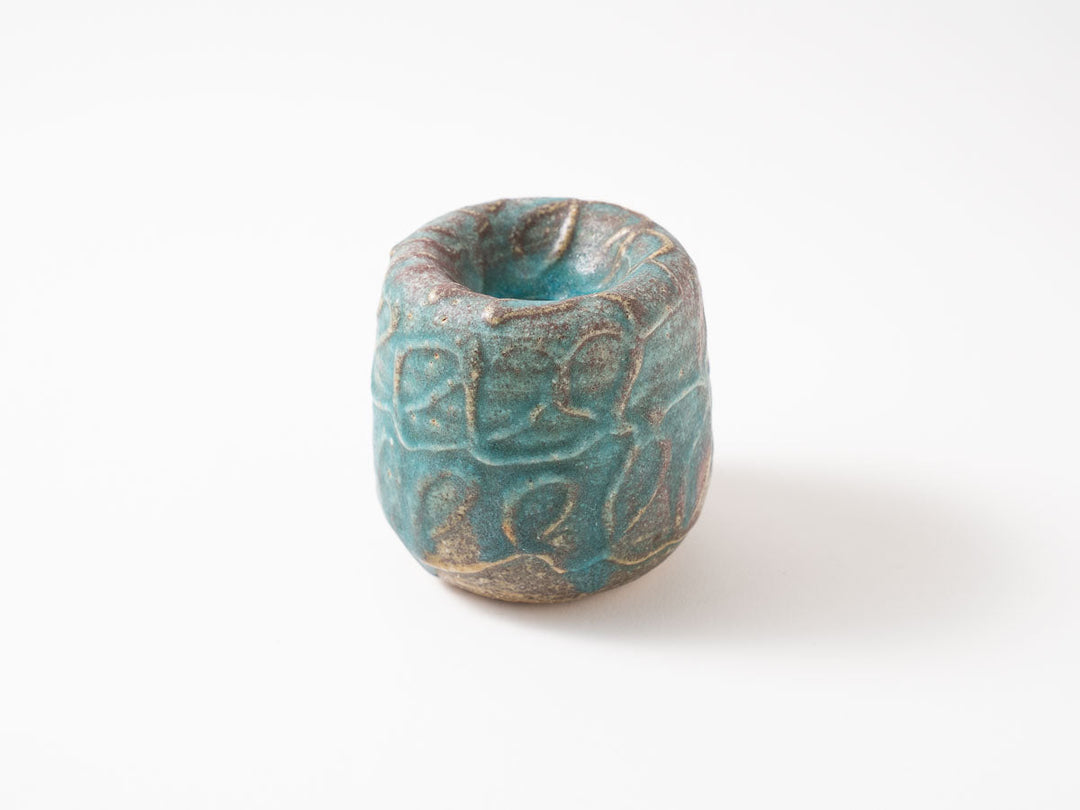Dimpled Flower Vase S (Blue) - Crafted By Jun Fujiwara