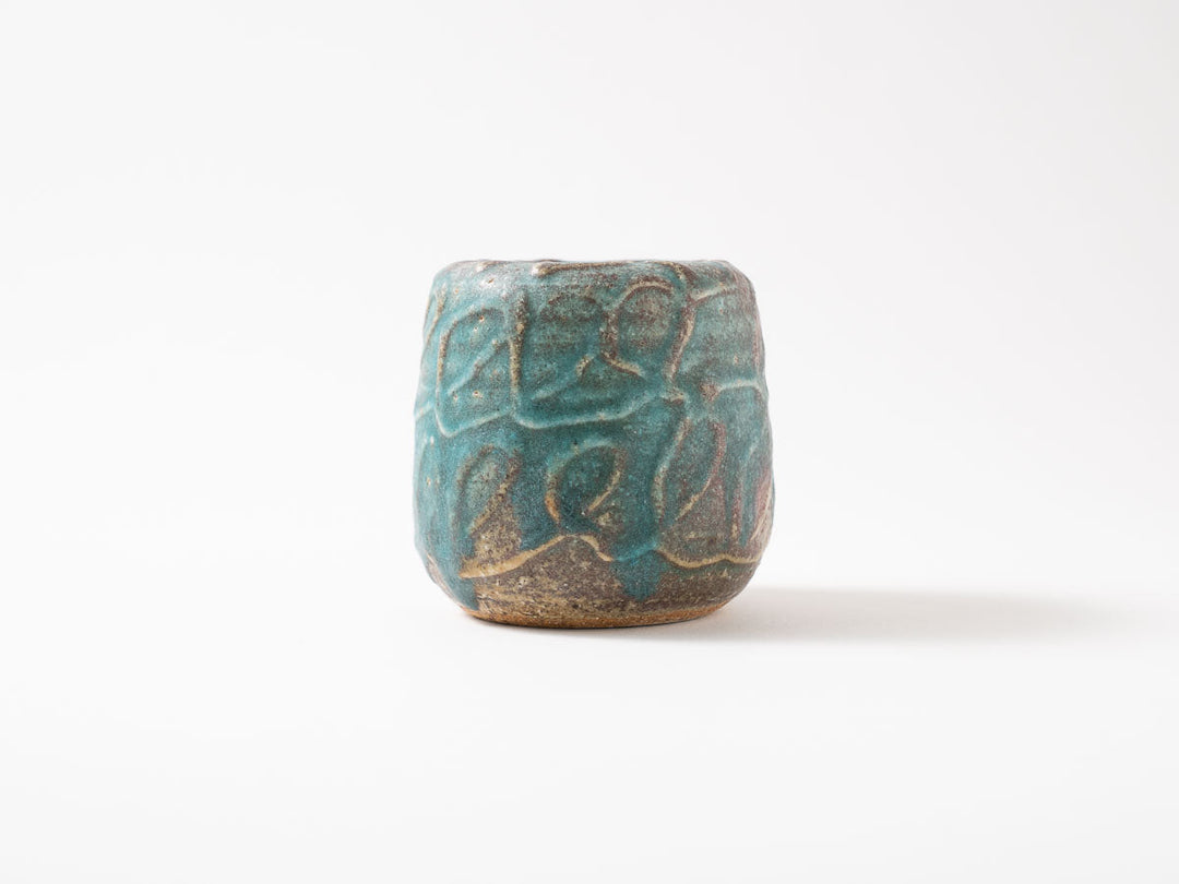 Dimpled Flower Vase S (Blue) - Crafted By Jun Fujiwara