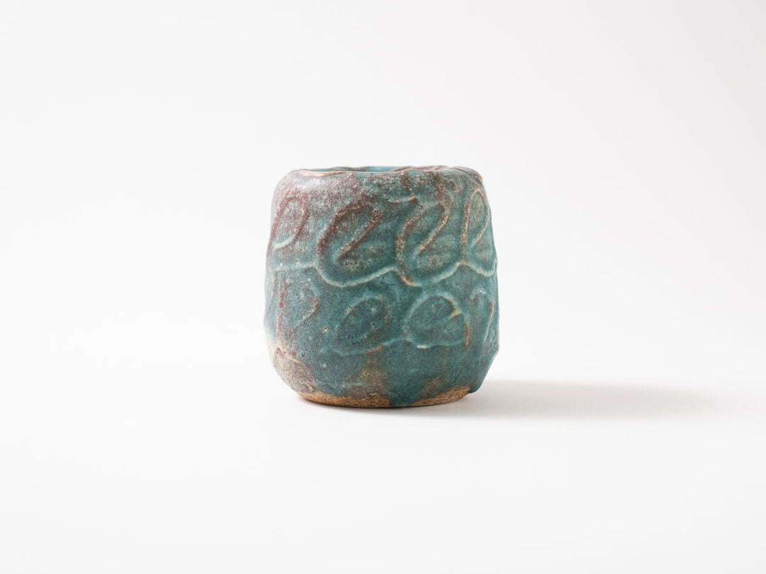 Dimpled Flower Vase S (Blue) - Crafted By Jun Fujiwara