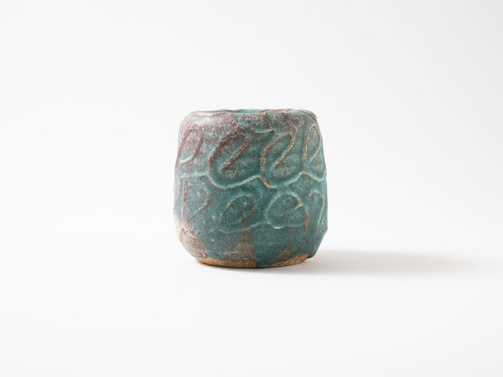 Dimpled Flower Vase S (Blue) - Crafted By Jun Fujiwara