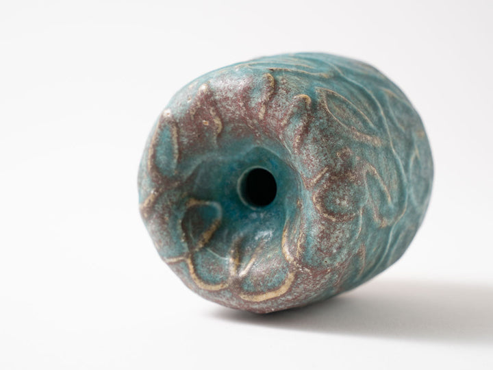 Dimpled Flower Vase S (Blue) - Crafted By Jun Fujiwara