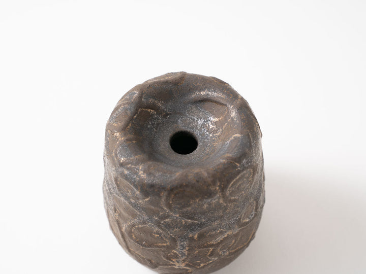 Dimpled Flower Vase S (Black) - Crafted By Jun Fujiwara