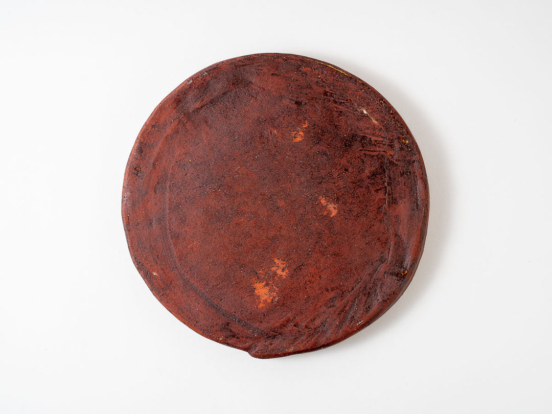 Wood Ash Glaze Rim Round Plate (8-inch) - Crafted By Taeko Kajiwara