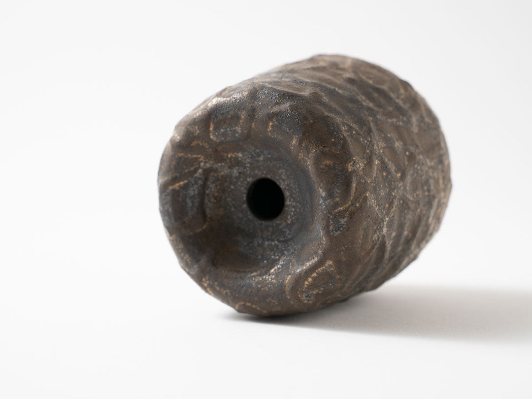 Dimpled Flower Vase S (Black) - Crafted By Jun Fujiwara
