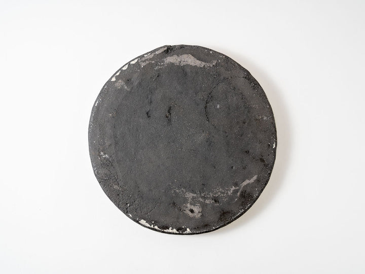 White Slip (Black) Rim Round Plate (8-inch) - Crafted By Taeko Kajiwara
