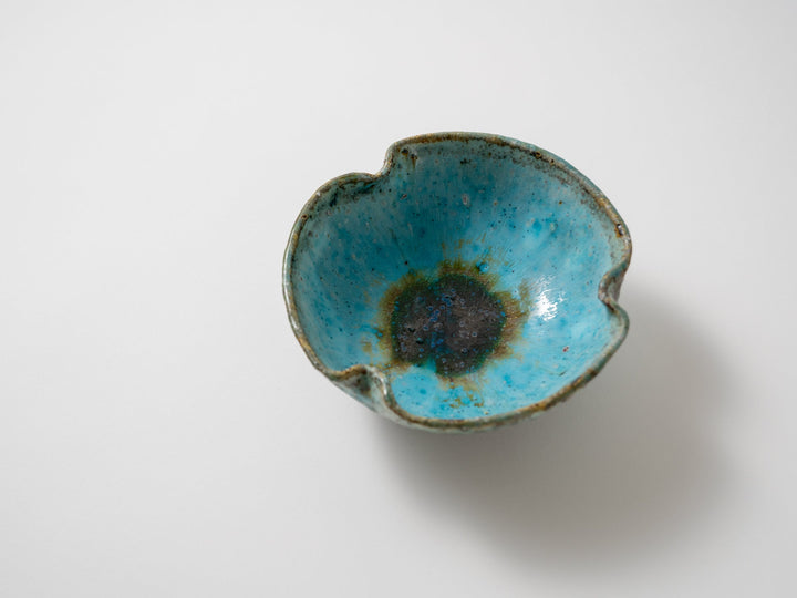 Blue Three-Leaf Bowl - Crafted By Shinichi Kozuji