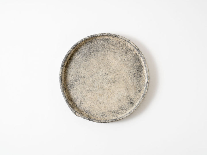 White Slip (Black) Rim Round Plate (Medium) - Crafted By Taeko Kajiwara