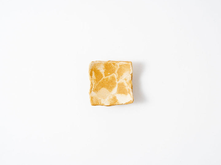 Scratched Pattern (Yellow) Square Chopstick Rest - Crafted By Taeko Kajiwara